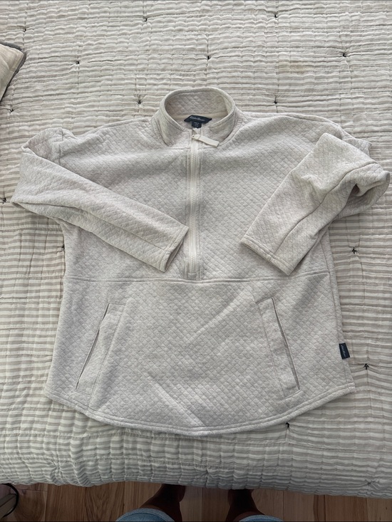 Eddie Bauer Jackets & Blazers - Eddie Bauer Cozy Cream Quilted Half-Zip pullover Size Small